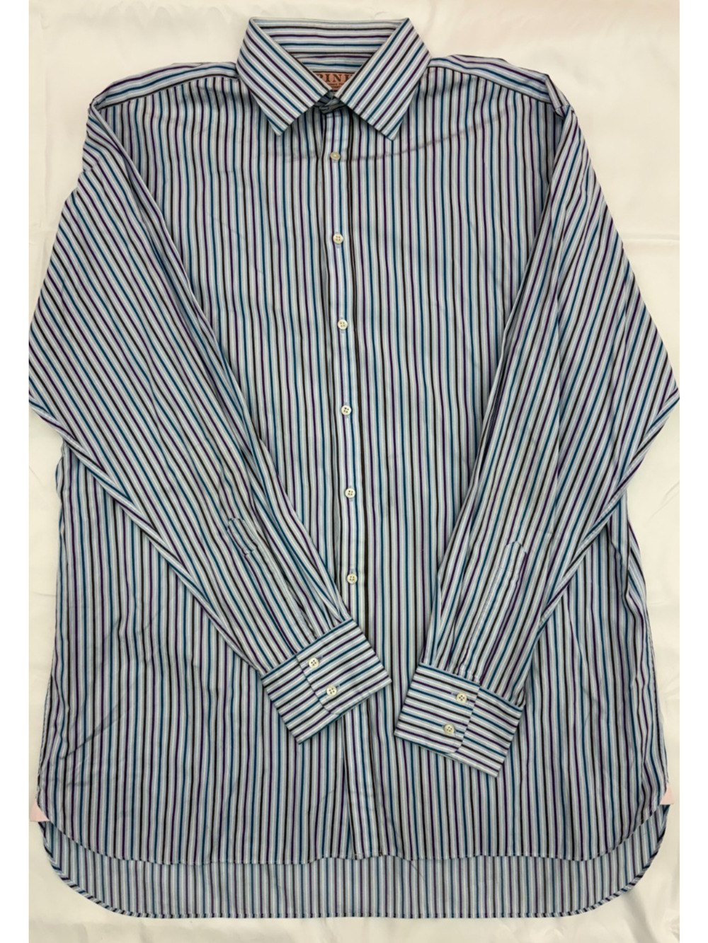 Thomas Pink Jermyn Street London Striped Dress Shirt Men’s 17.5 37 Cotton